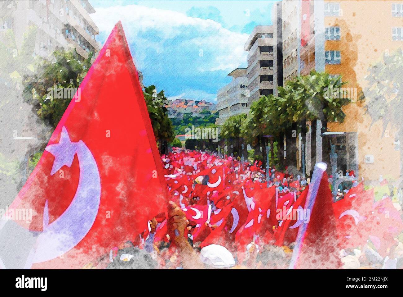 Turkish Commemoration of Ataturk, Youth and Sports Day Stock Photo