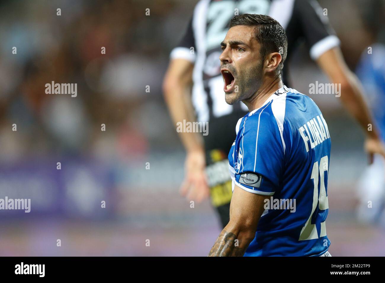 Eupen's Florian Taulemesse Reacts During The Jupiler Pro League Match 