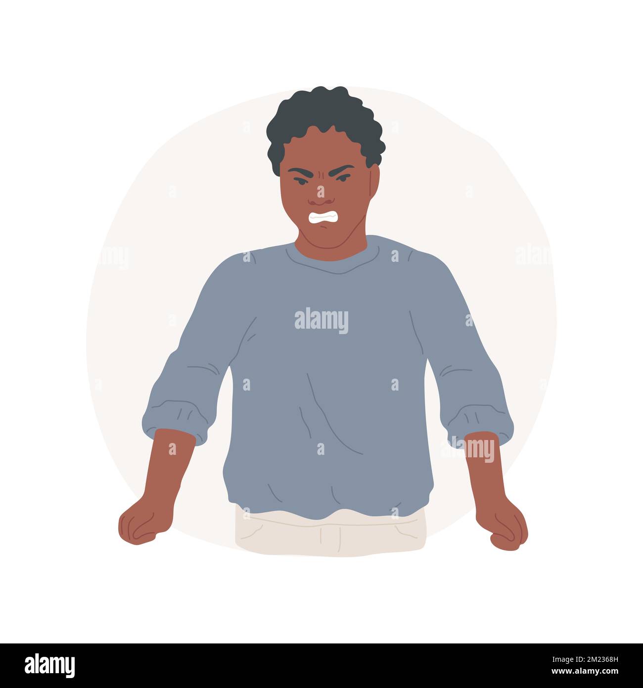 Anger management isolated cartoon vector illustration. Angry and
