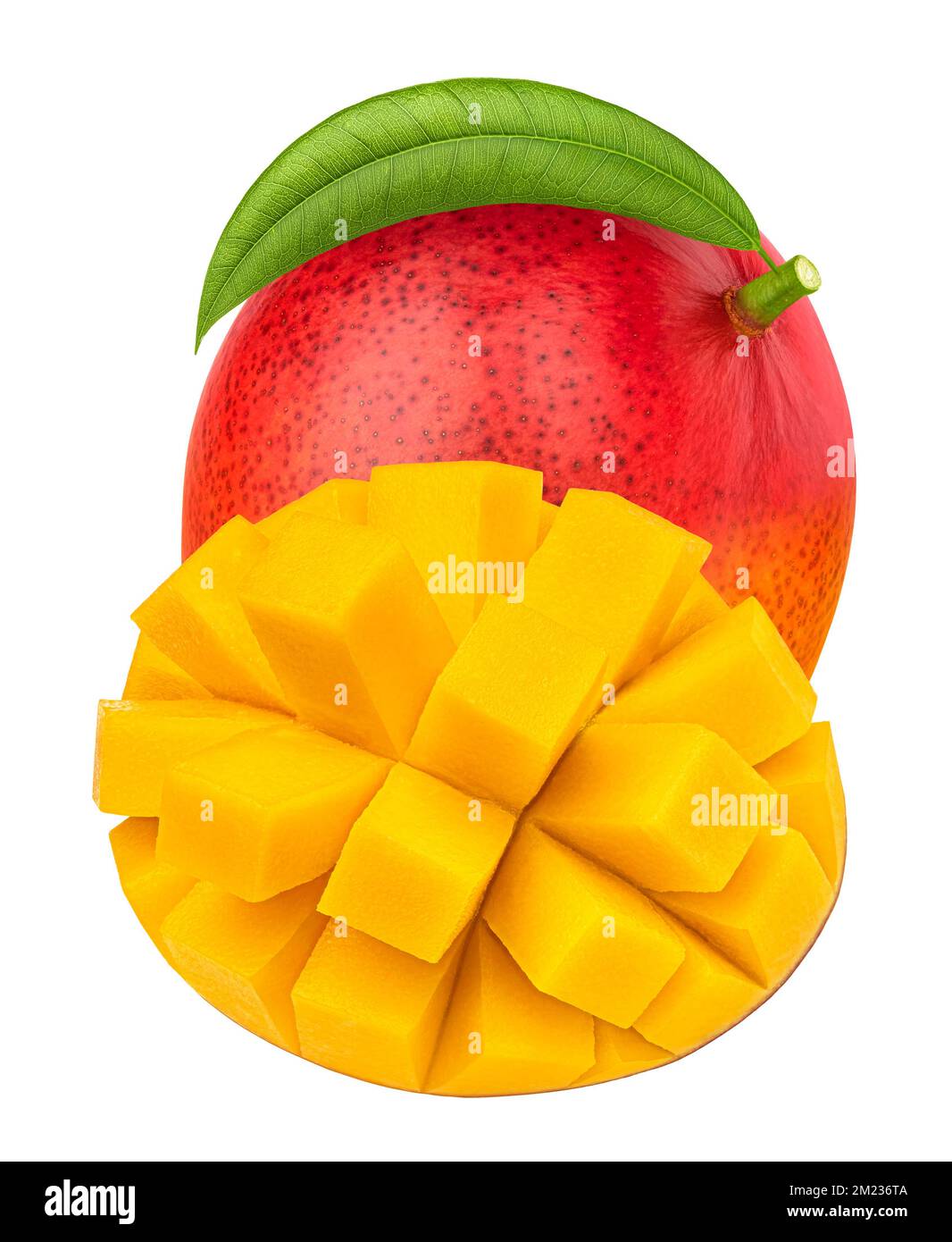 Mango fruit isolated on white background with clipping path Stock Photo