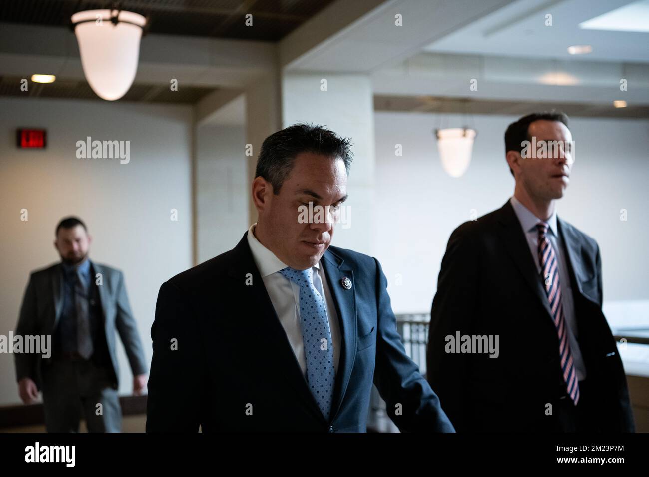 Washington, USA. 13th Dec, 2022. Representative Pete Aguilar (D-CA), Democrat Caucus Chair-elect, arrives for an incoming House Democrat Leadership press conference, at U.S. Capitol, in Washington, DC, on Tuesday, December 13, 2022. (Graeme Sloan/Sipa USA) Credit: Sipa USA/Alamy Live News Stock Photo