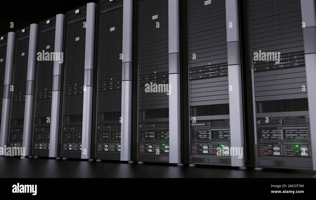 Server Room Computer Server Hub Server Farm 3D Render Stock Photo Alamy