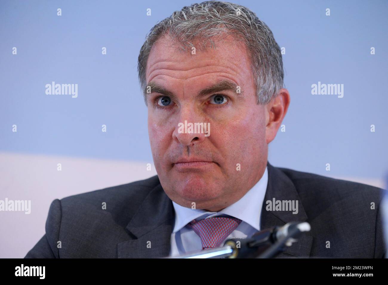 Carsten Spohr CEO Lufthansa and pictured during a press conference of SN Airholding, Deutsche Lufthansa AG and Brussels Airlines , on Thursday 15 December 2016 in Diegem, Machelen. Lufthansa confirms it is taking over the rest of Brussels Airlines. The company will become a part of Eurowings. BELGA PHOTO NICOLAS MAETERLINCK Stock Photo