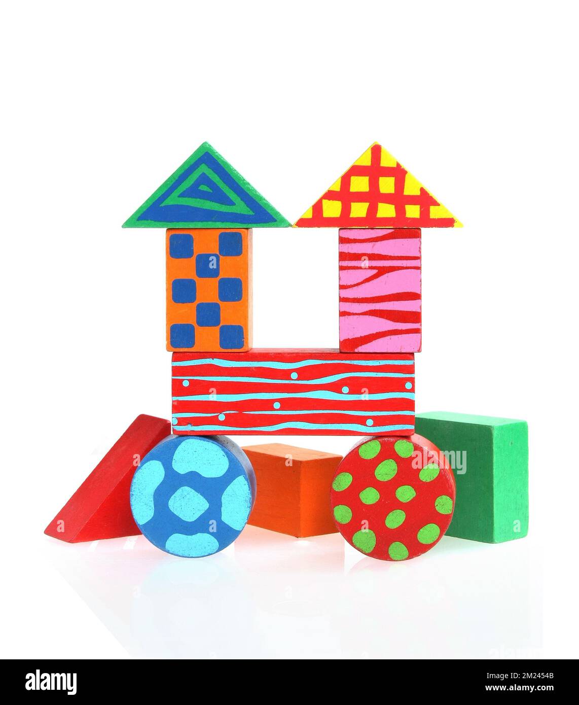 Colorful wood blocks on white backgrouond Stock Photo Alamy