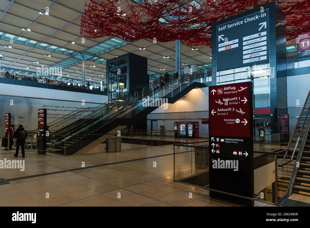BERLIN, GERMANY - DECEMBER 12, 2022., Interior of Berlin Brandenburg Willy Brandt Airport. Stock Photo