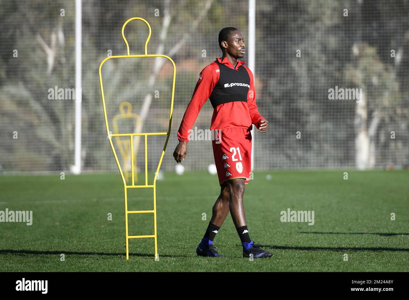 Standard's Eyong Enoh pictured during the second day of the winter training camp of Belgian first division soccer team Standard de Liege, in Marbella, Spain, Monday 09 January 2017. BELGA PHOTO YORICK JANSENS Stock Photo