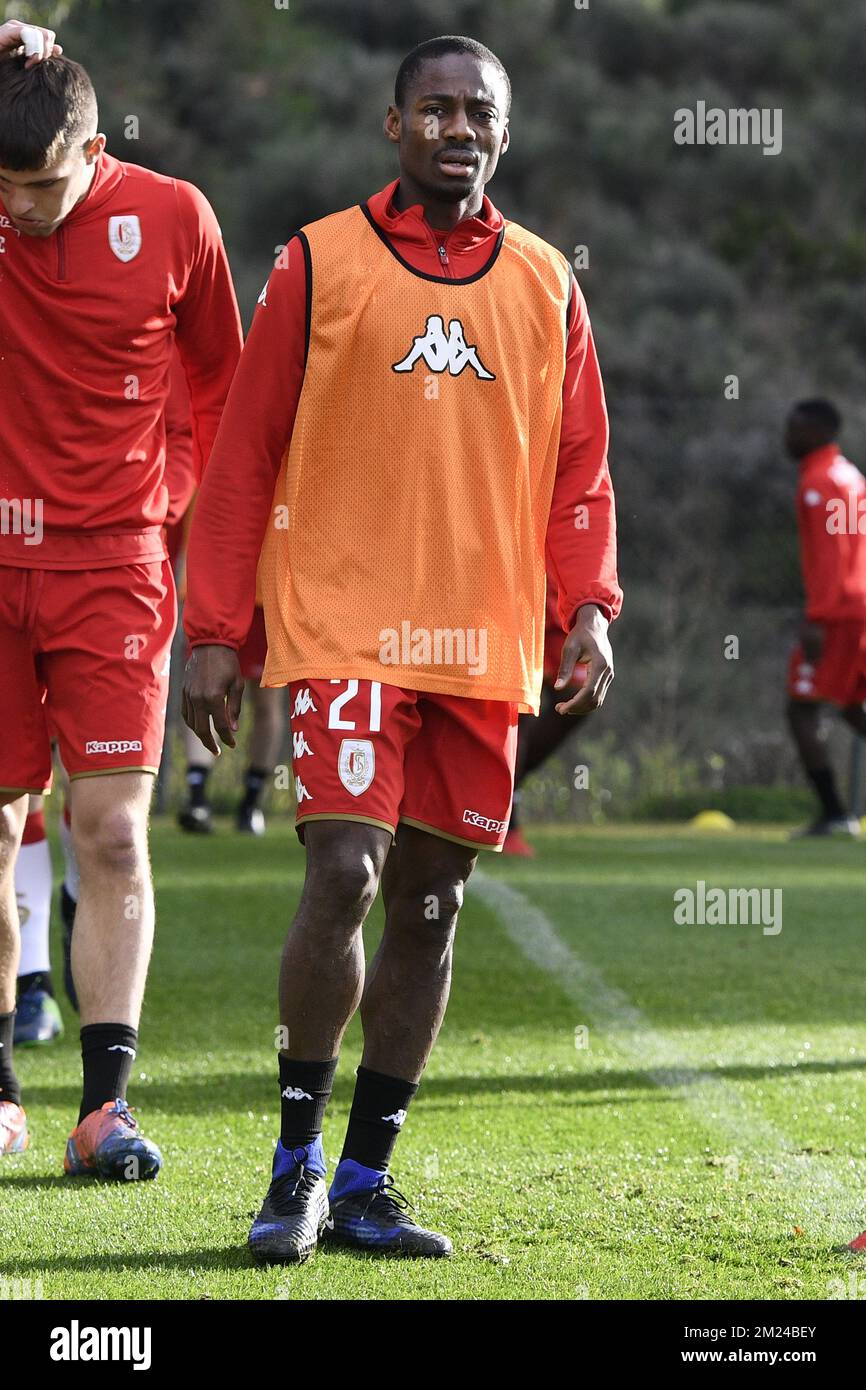 Standard's Eyong Enoh pictured during the third day of the winter training camp of Belgian first division soccer team Standard de Liege, in Marbella, Spain, Tuesday 10 January 2017. BELGA PHOTO YORICK JANSENS Stock Photo