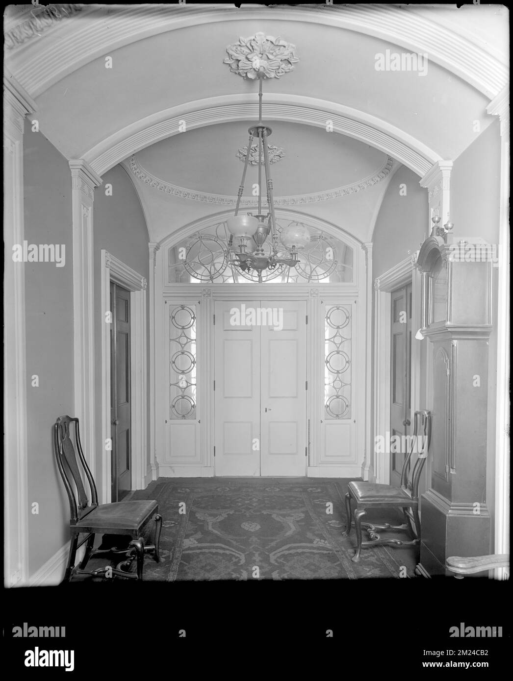 Cape Ann, unknown house, interior , Houses, Interiors, Doors & doorways. Frank Cousins Glass Plate Negatives Collection Stock Photo