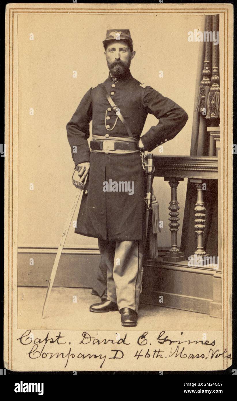 Captain David E. Grimes, Company D, 46th Mass. Vols. , Military