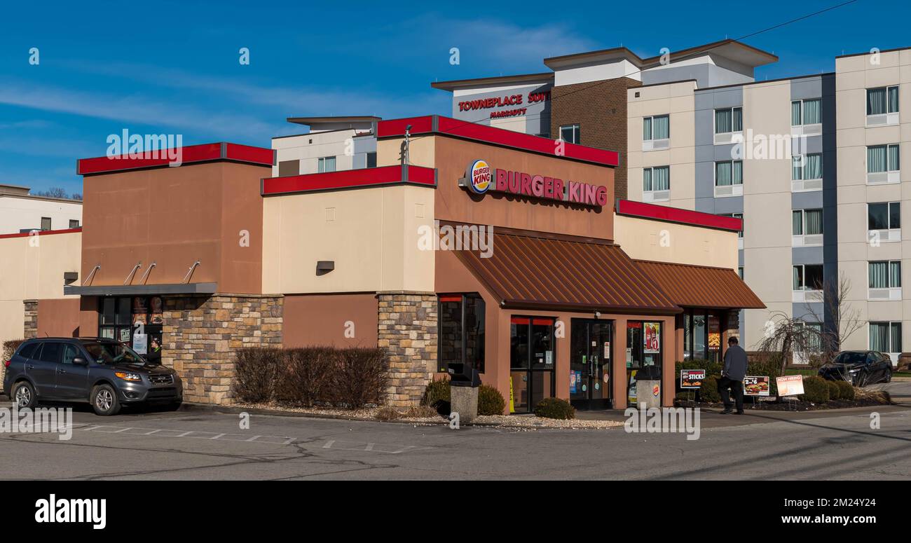 The Burger King restaurant on Freeport Road with the TownePlace Suites