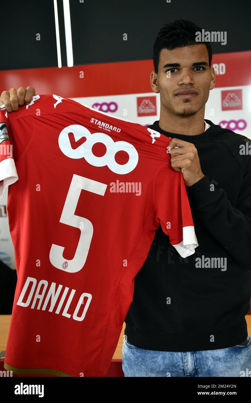 Standard's Danilo Barbosa poses for the photographer during a press conference of Belgian soccer team Standard de Liege to announce their latest transfer, Wednesday 01 February 2017, in Liege. Danilo Barbosa da Silva, simply known as Danilo, is a Brazilian defensive midfielder coming over from Braga on a loan deal. BELGA PHOTO ERIC LALMAND Stock Photo