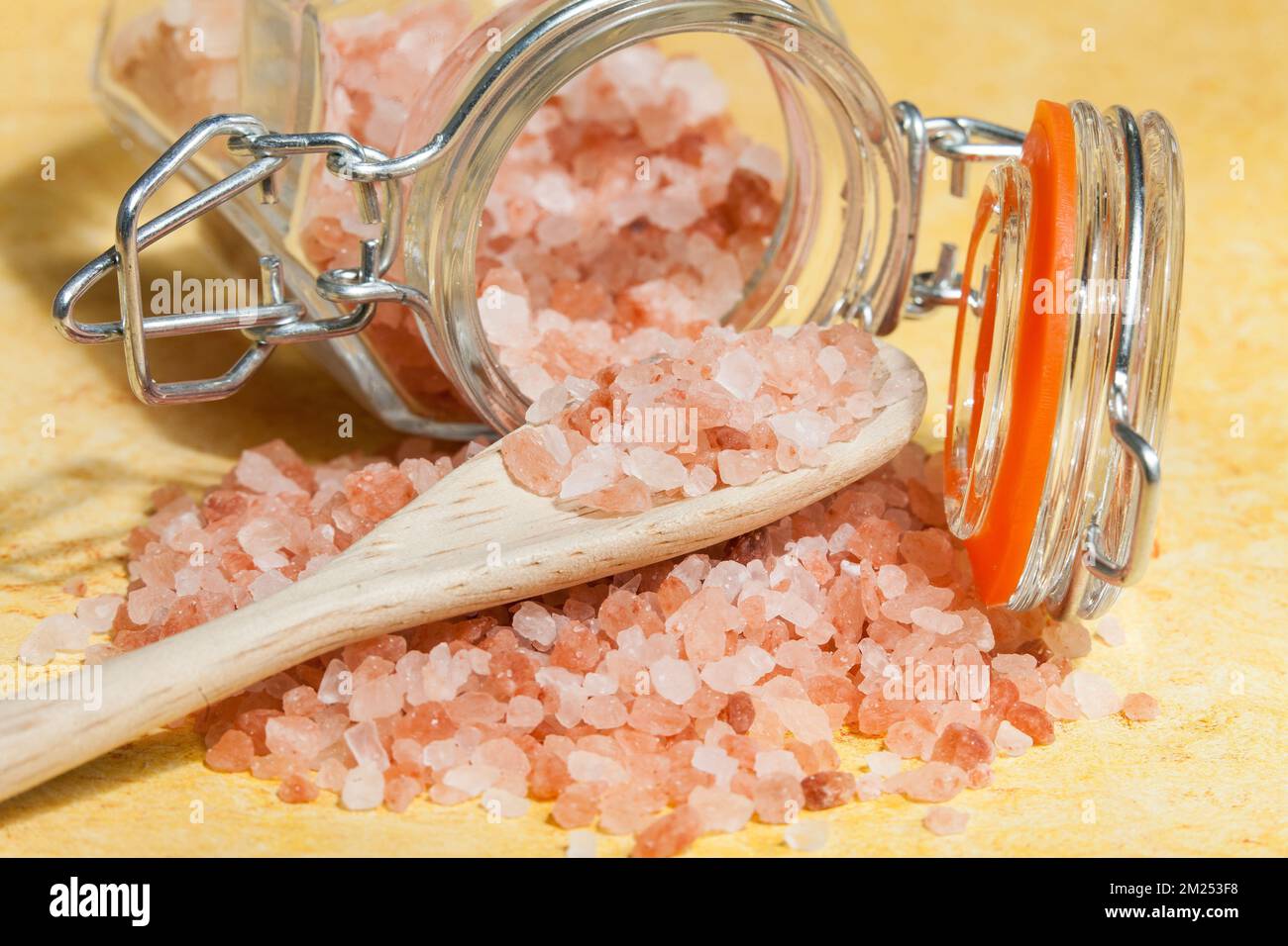 Himalayan Pink Salt Crystals - Gourmet Red Rock Crystals from Pakistan. Stock Photo