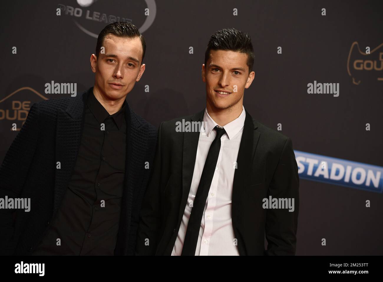 STVV's Stef Peeters (R) the 63th edition of the 'Golden Shoe' award  ceremony, Wednesday 08 February 2017, in Lint. The Golden Shoe (Gouden  Schoen / Soulier d'Or) is an award for the