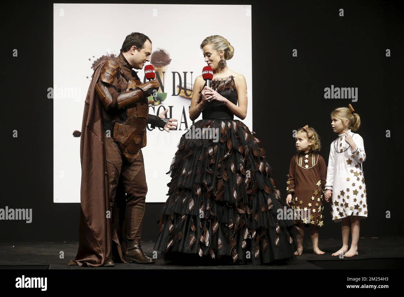 Thomas De Bergeyck and Emilie Dupuis pictured during a visit to the fourth  edition of the Belgian chocolate fair 'Le Salon du Chocolat', at Tour &  Taxis, Thursday 09 February 2017, in