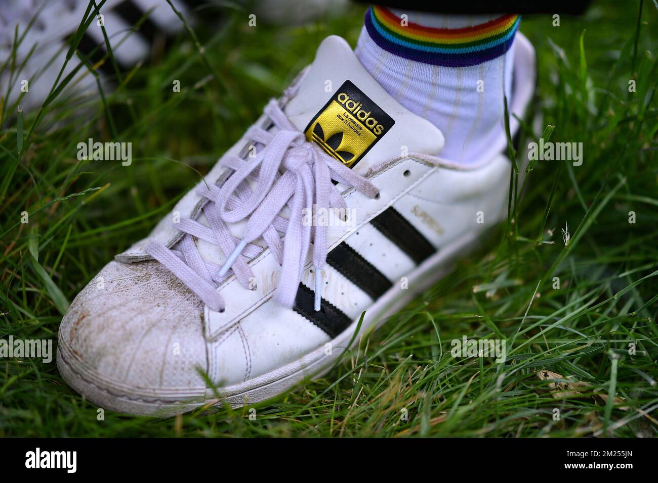 Crowd Fashion and Festival life at Governors Ball in New York Stock