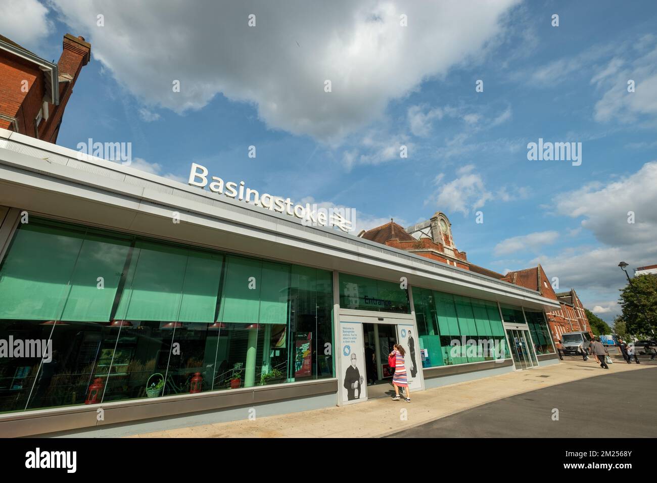 Basingstoke, UK- September 2022: Basingstoke train station exterior. Stock Photo