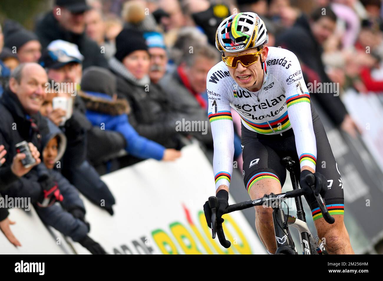 Belgian World Champion Wout Van Aert Crosses The Finish Line At The Men ...