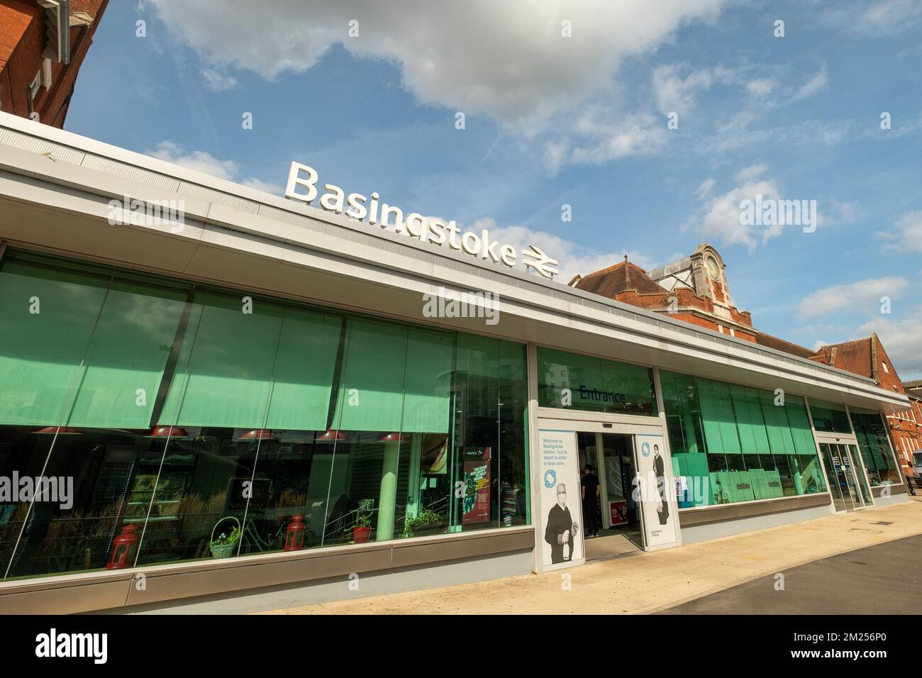 Basingstoke, UK- September 2022: Basingstoke train station exterior. Stock Photo
