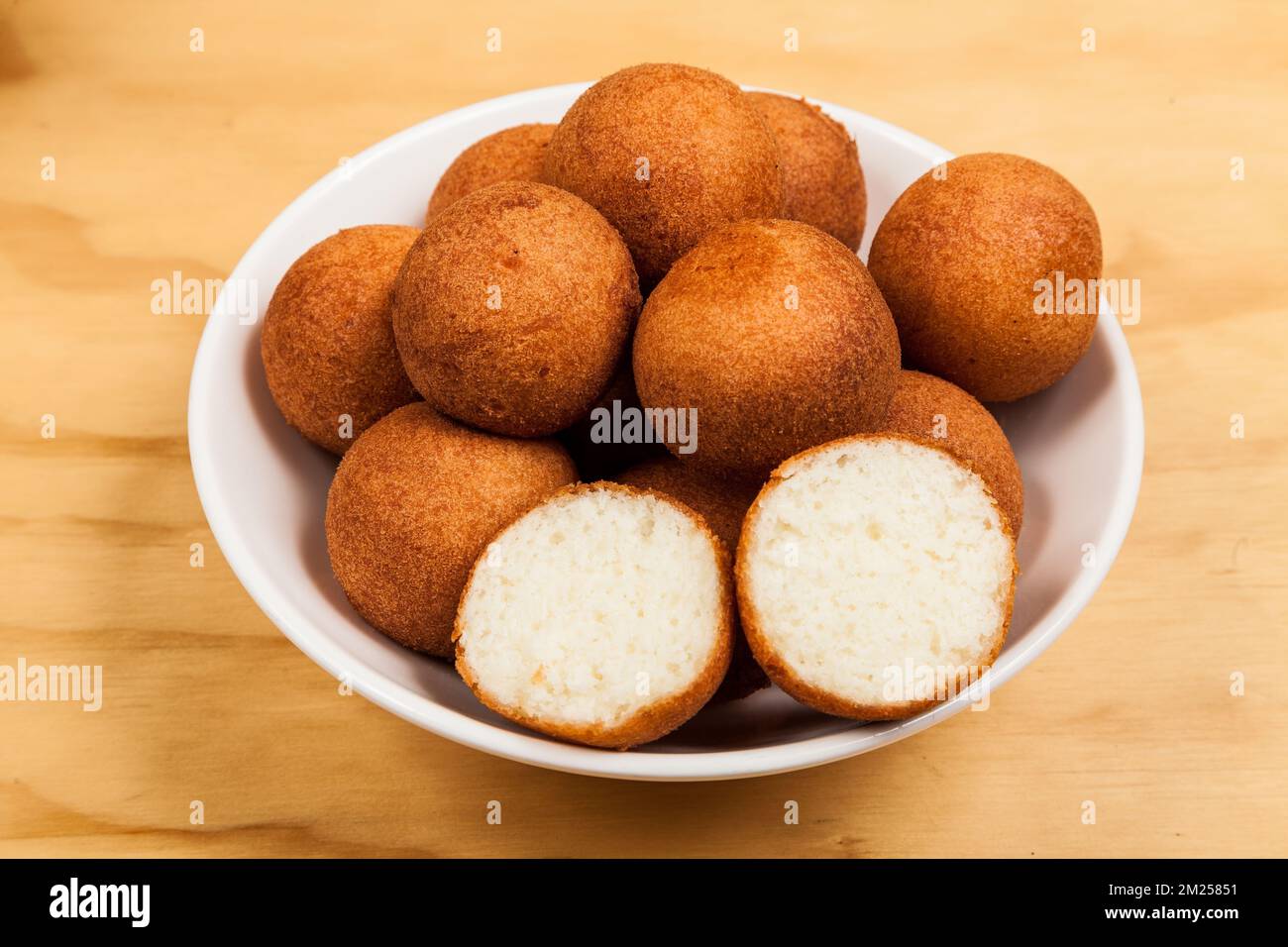 Buñuelos Colombian Traditional Food Deep Fried Cheese Bread Stock