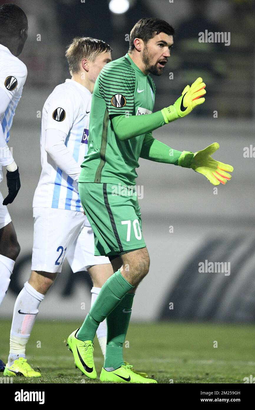 Cristiano Pereira Figueiredo goalkeeper of FC Hermannstadt reacts during  the match between Sepsi OSK v FC Hermannstadt Sibiu, for the Romania First  League, in Sfantu-Gheorghe, Romania, on June 13, 2020. (Photo by