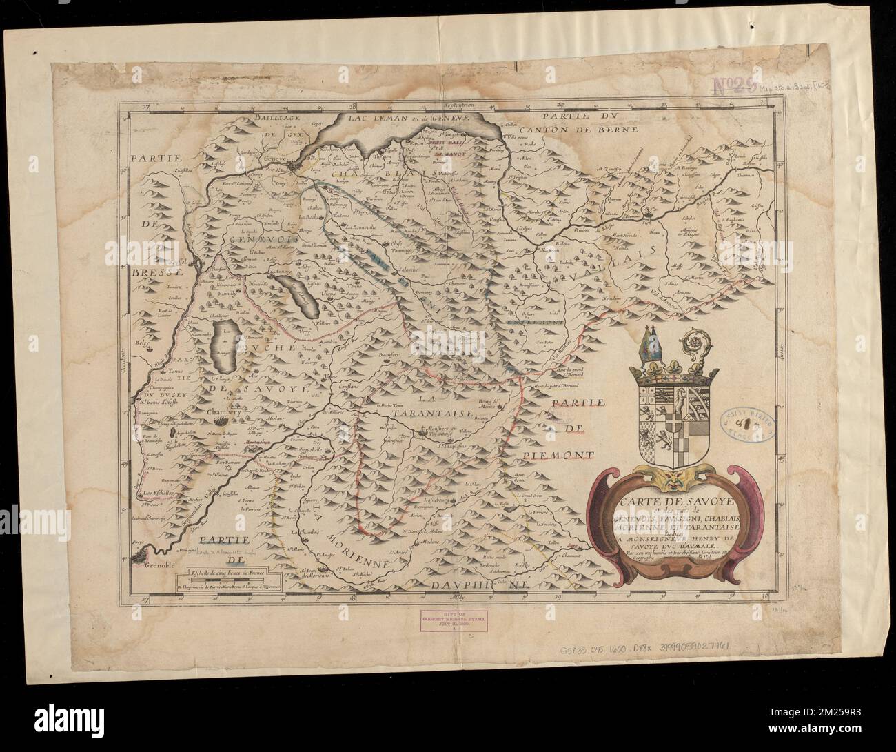 Carte de Savoye et des païs de Genevois, Faussigni, Chablais, Morienne