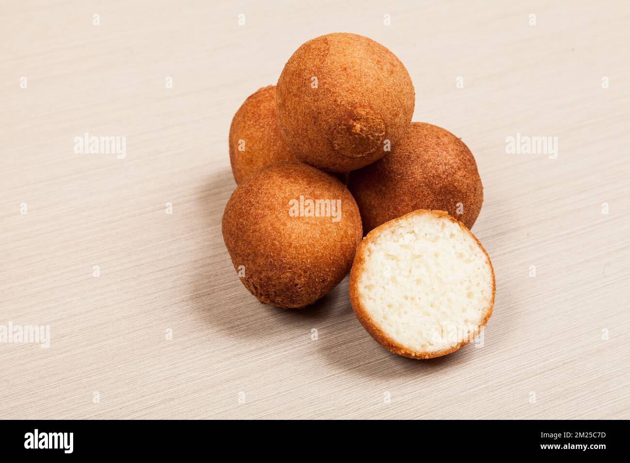 Buñuelos Colombian Traditional Food Deep Fried Cheese Bread Stock