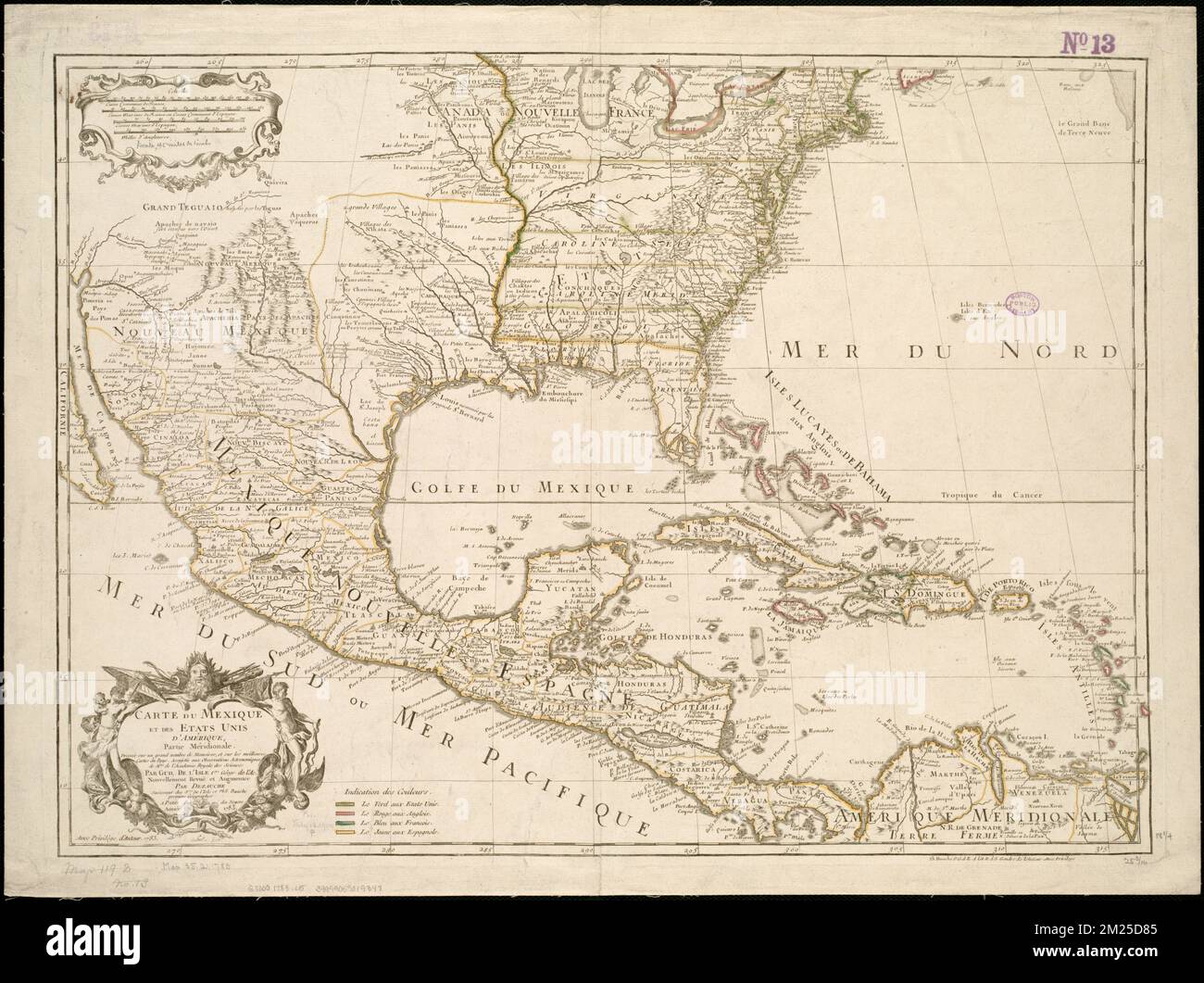 Carte du Mexique et des Etats Unis d'Amérique, partie meridionale ...