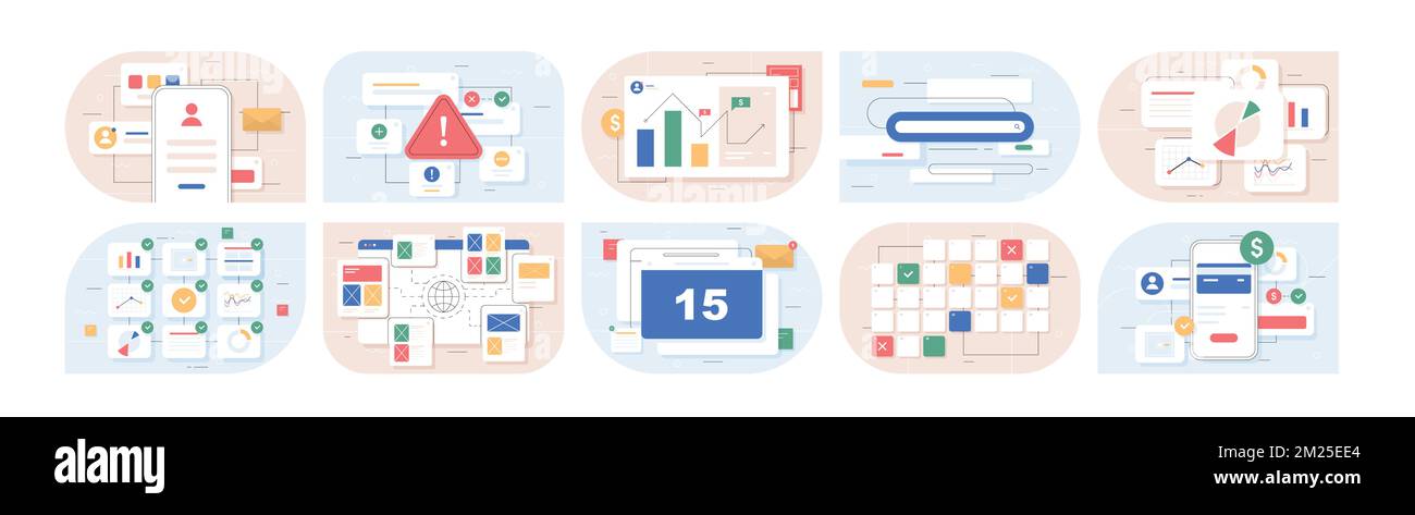 Set of UI and UX Stock Vector
