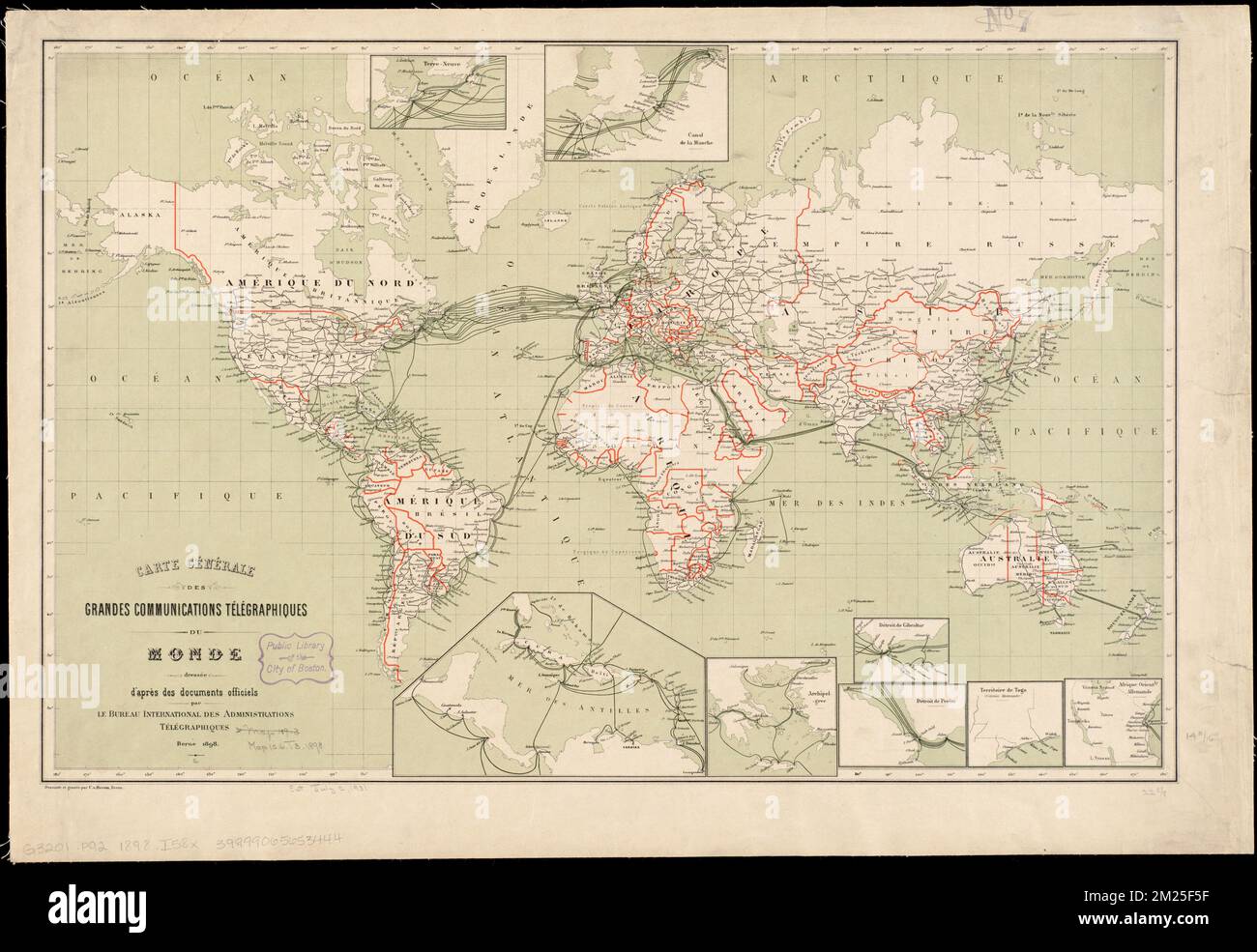 Carte g n rale des grandes communications - Carte Generale Des Grandes Communications Telegraphiques Du Monde Telegraph Lines Maps Telecommunication Maps World Maps Maps Norman B Leventhal Map Center Collection 2M25F5F 