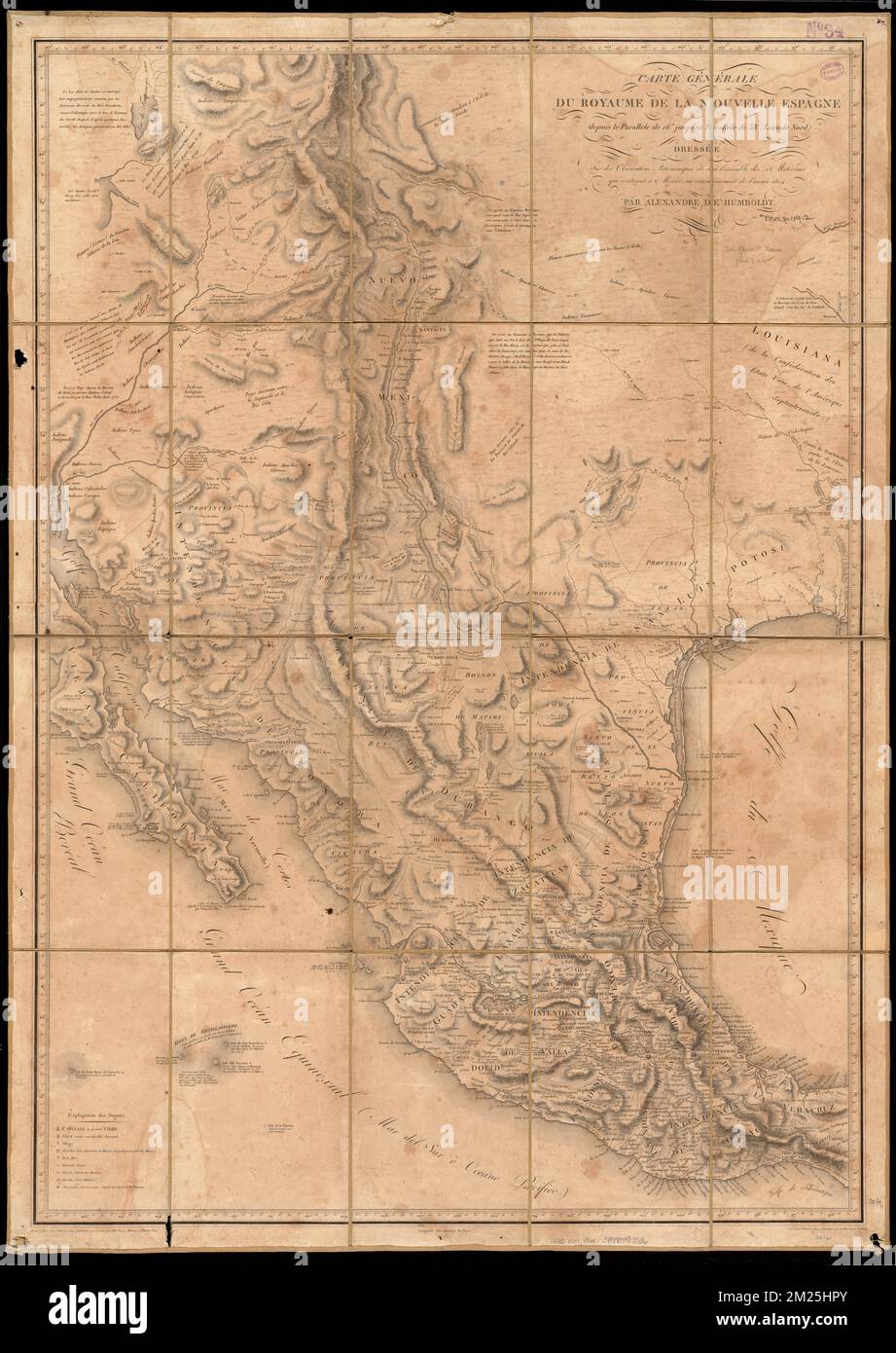 Carte générale du royaume de la Nouvelle Espagne depuis le parallèle de