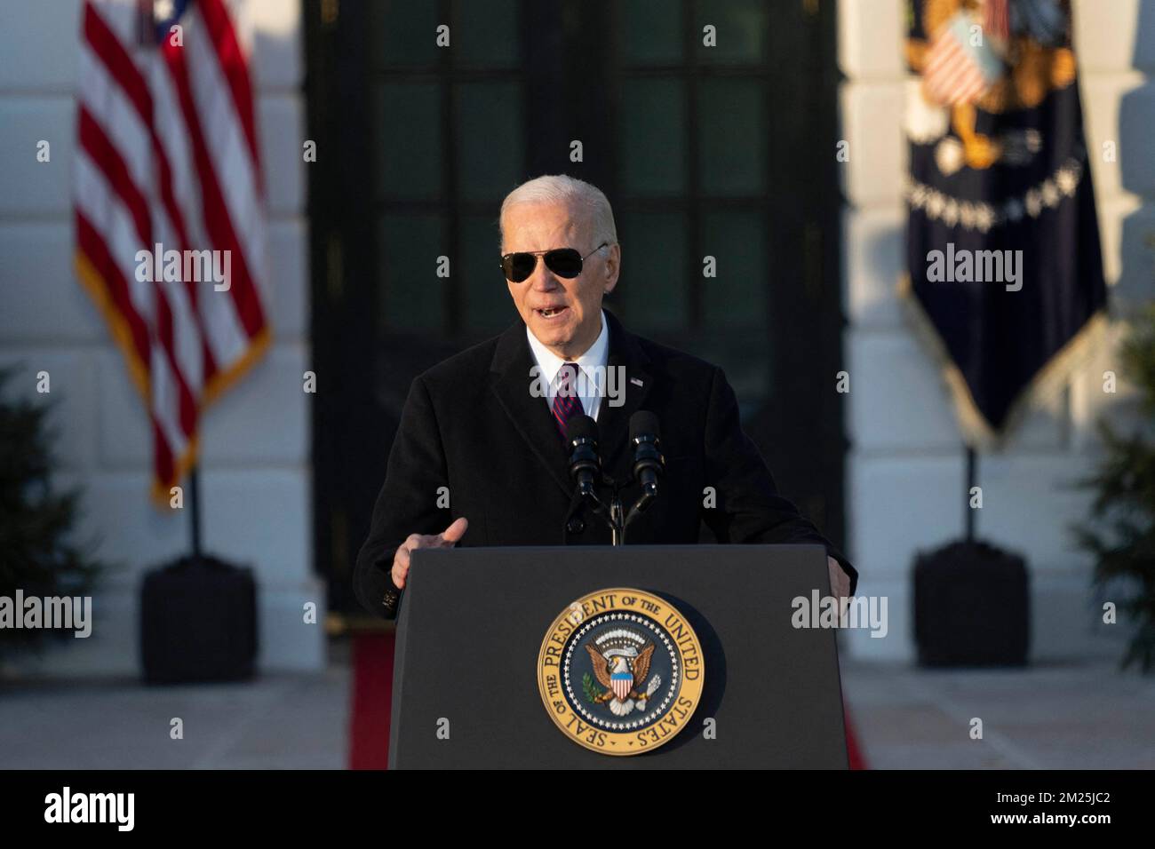 United States President Joe Biden hosts a ceremony to sign the Respect for Marriage Act on the South Lawn of the White House in Washington, DC on Tuesday, December 13, 2022. Credit: Chris Kleponis / Pool via CNP Stock Photo