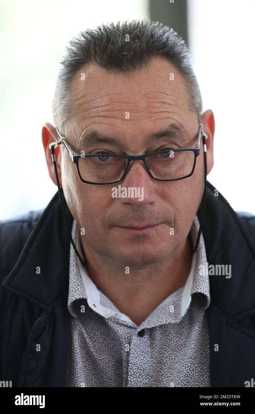 PS Patrice Vraie pictured during a press conference of PS and IC, both in the majority of Thuin city, in the cityhall of Thuin, Monday 13 March 2017. BELGA PHOTO VIRGINIE LEFOUR Stock Photo