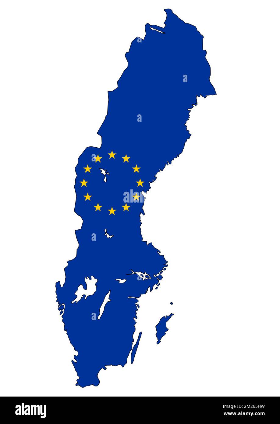 Map of Sweden filled with European Union (EU) flag Stock Photo Alamy