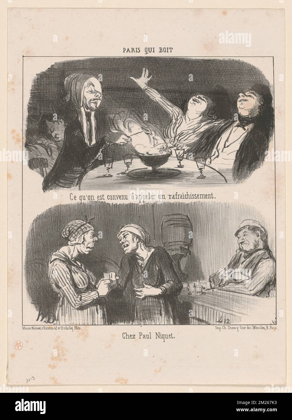 Ce qu'on est convenu d'appeler un rafraîchissement.... Honoré Daumier (1808-1879). Lithographs Stock Photo