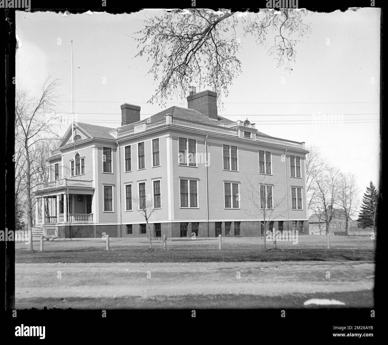 Center School , Buildings. Hingham Public Library Glass Slide