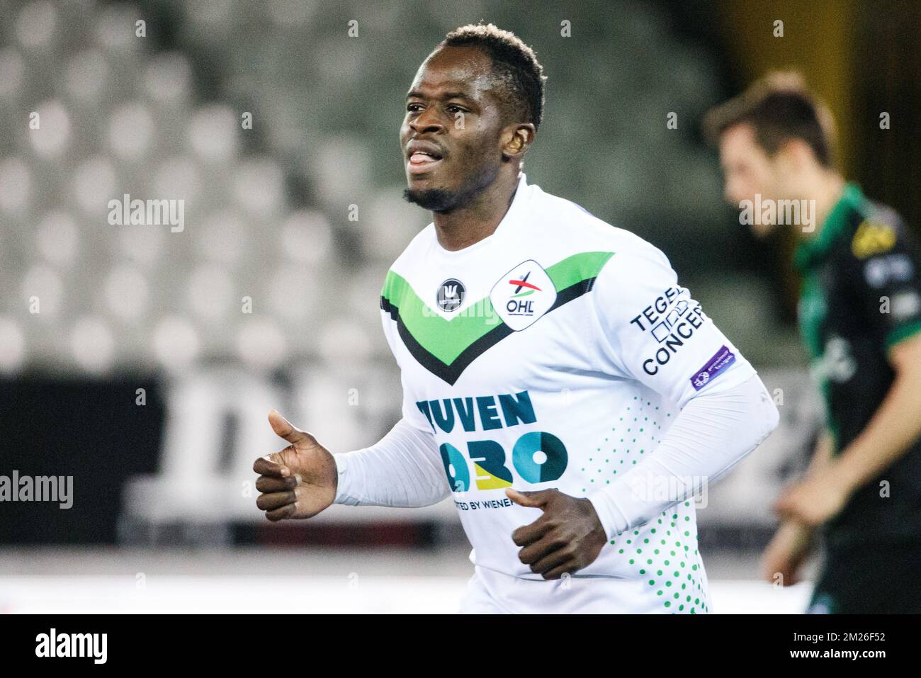 OHL's Serge Tabekou pictured during the Jupiler Pro League match
