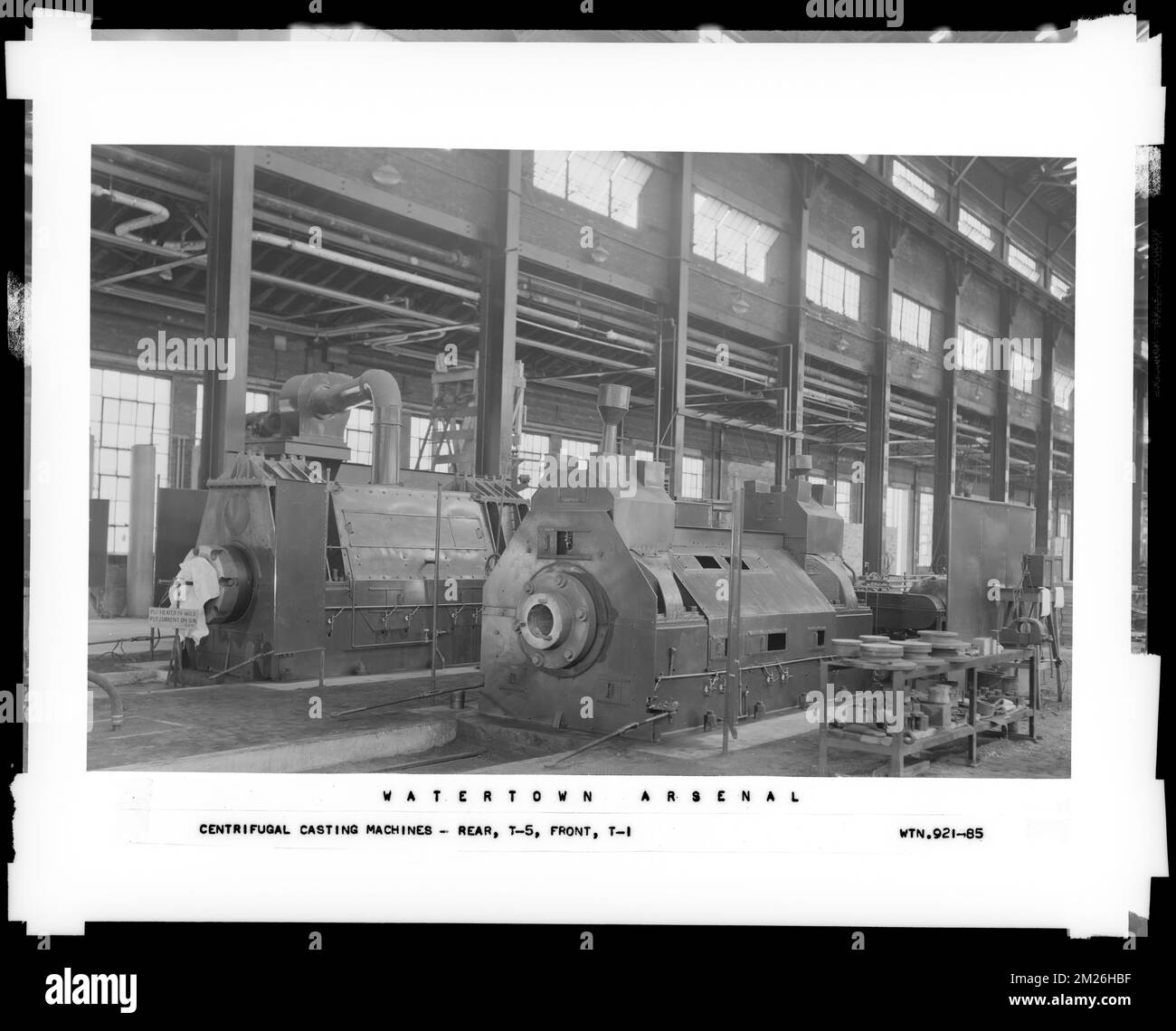 Centrifugal casting machines, rear, T-5, front, T-1 , Armories, Ordnance industry, Factories, Machinery, Watertown Arsenal Mass..  Records of U.S. Army Operational Stock Photo