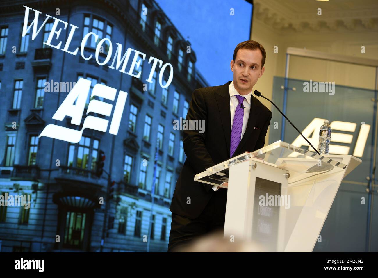 Dalibor Rohac (AEI) pictured during an event called 'Economics after ...