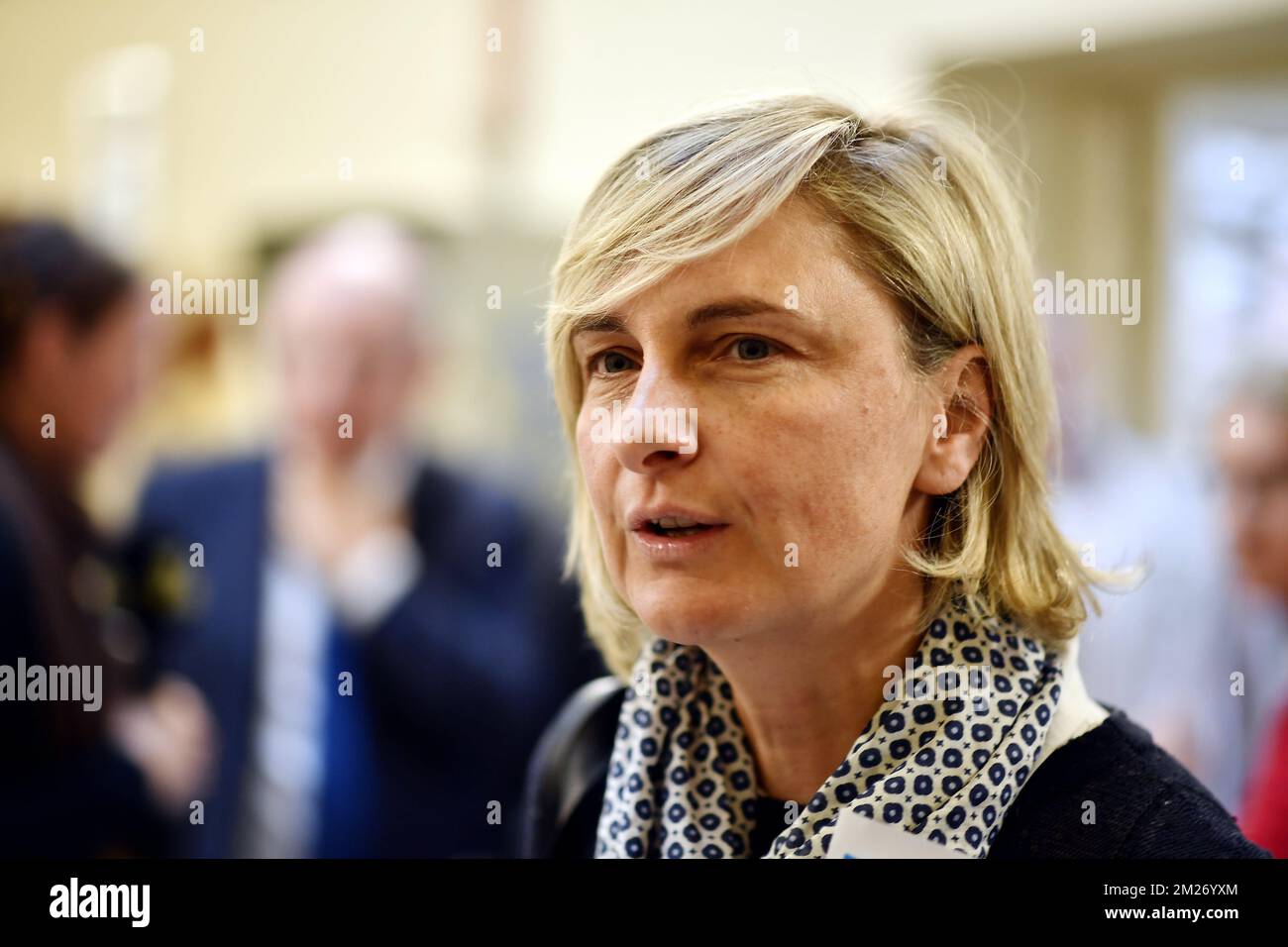 Flemish Minister of Education Hilde Crevits pictured during a visit to the Antwerp prison, Monday 08 May 2017. BELGA PHOTO ERIC LALMAND  Stock Photo