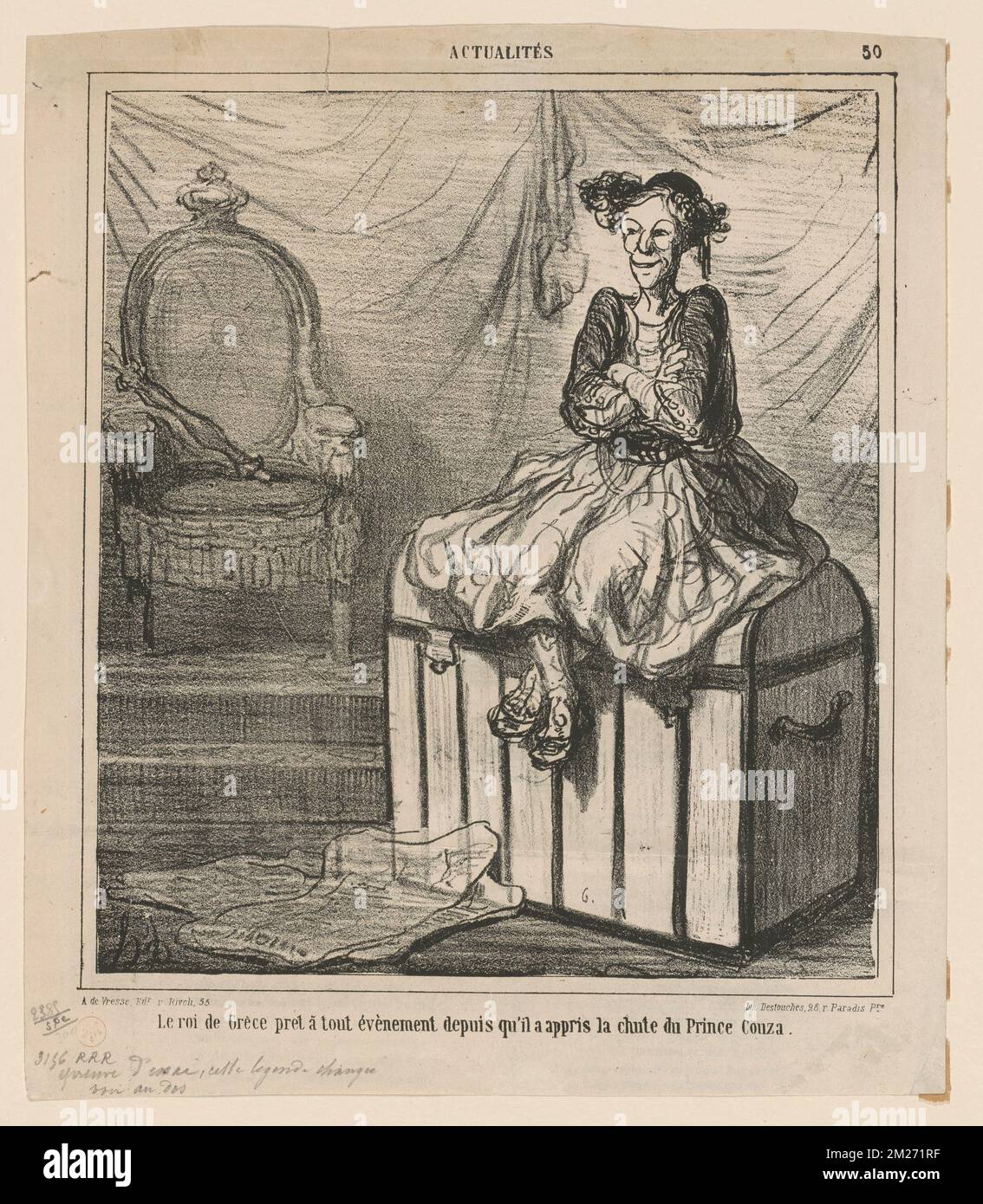 Chargé...de garder les insignes de la souveraineté Moldo Valaque. Honoré Daumier (1808-1879). Lithographs Stock Photo
