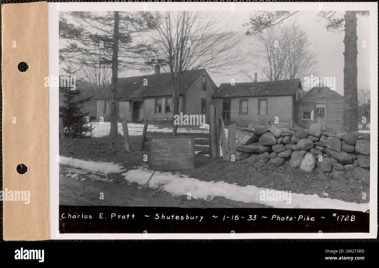 Charles E. Pratt, house and shed, Shutesbury, Mass., Jan. 16, 1933