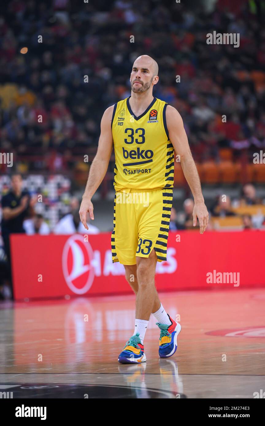 Athens, Lombardy, Greece. 13th Dec, 2022. 33 NICK CALATHES of Fenerbahce Beko Istanbul during the Euroleague, Round 13, match between Olympiacos Piraeus and Fenerbahce Beko Istanbul at Peace And Friendship Stadium on December 13, 2022 in Athens, Greece (Credit Image: © Stefanos Kyriazis/ZUMA Press Wire) Stock Photo