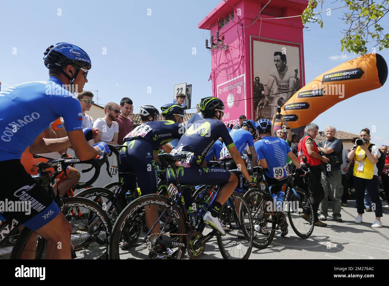 Illustration picture taken at the start of the fourteenth stage of the Giro 2017 cycling tour, 131 km from Castellania to Oropa, Italy, Saturday 20 May 2017. BELGA PHOTO YUZURU SUNADA  Stock Photo