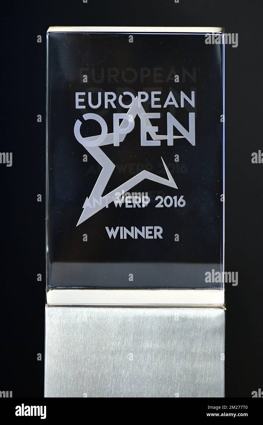 The trophy pictured at a press conference on the European Open