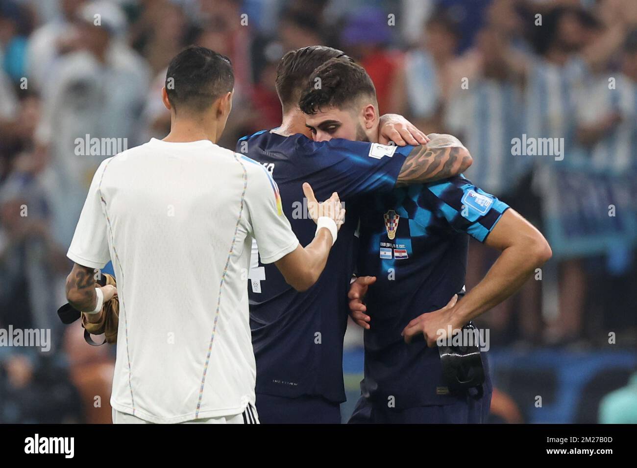 LUSAIL STADIUM, QATAR - DECEMBER 13:  Croatian team dissapointed after the FIFA World Cup Qatar 2022 semi-final match between Croatia and Argentina at Lusail Stadium on December 13, 2022 in Qatar.  Photo: Goran Stanzl/PIXSELL Stock Photo