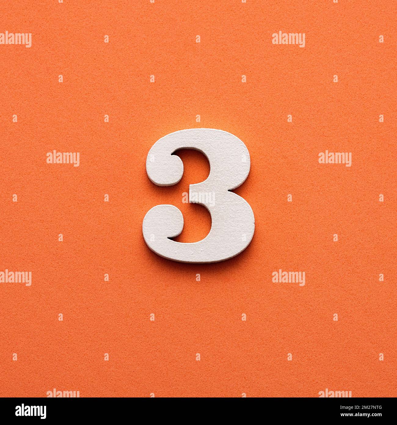  Number 3 - White wooden number on pink background Stock Photo - Alamy