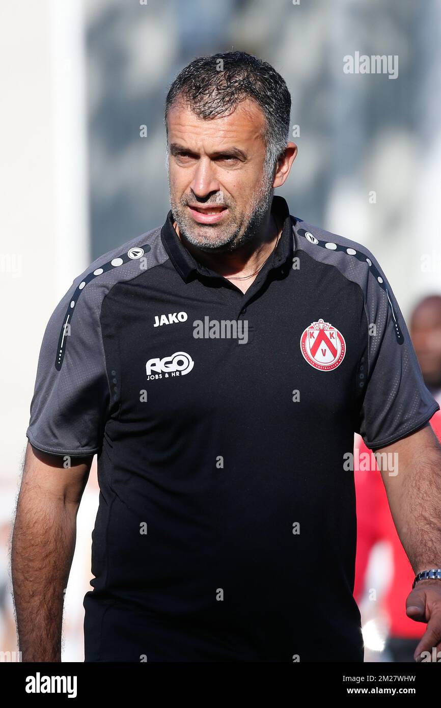 Kortrijk's head coach Yannis Anastasiou pictured during a friendly soccer game between KV Kortrijk and Wikings Kortrijk, in Kortrijk, Friday 23 June 2017, the first friendly game of Jupiler Pro League team KVK. BELGA PHOTO BRUNO FAHY Stock Photo