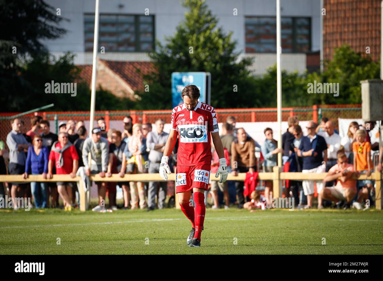 Kortrijk's goalkeeper Sebastien Bruzzese pictured during a friendly soccer game between KV Kortrijk and Wikings Kortrijk, in Kortrijk, Friday 23 June 2017, the first friendly game of Jupiler Pro League team KVK. BELGA PHOTO BRUNO FAHY Stock Photo
