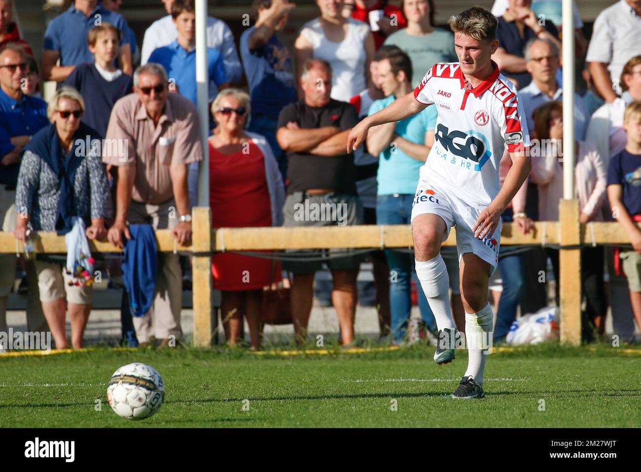 Kortrijk's Amarildo Gjoka pictured in action during a friendly soccer game between KV Kortrijk and Wikings Kortrijk, in Kortrijk, Friday 23 June 2017, the first friendly game of Jupiler Pro League team KVK. BELGA PHOTO BRUNO FAHY Stock Photo