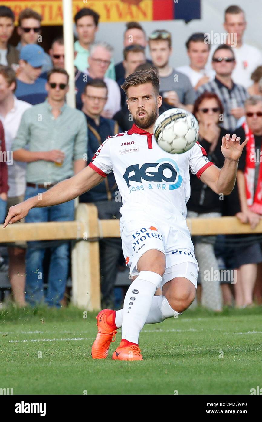 Kortrijk's Lucas Rougeaux pictured in action during a friendly soccer game between KV Kortrijk and Wikings Kortrijk, in Kortrijk, Friday 23 June 2017, the first friendly game of Jupiler Pro League team KVK. BELGA PHOTO BRUNO FAHY Stock Photo